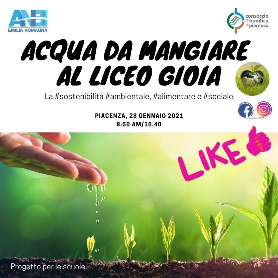 Sostenibilità ambientale e alimentare, il progetto Acqua da Mangiare inizia dal Liceo Gioia di Piacenza