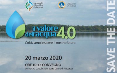 SAVE THE DATE – Venerdì 20 marzo 2020 ore 10.00 – “Il valore dell’acqua 4.0 – coltiviamo insieme il nostro futuro”