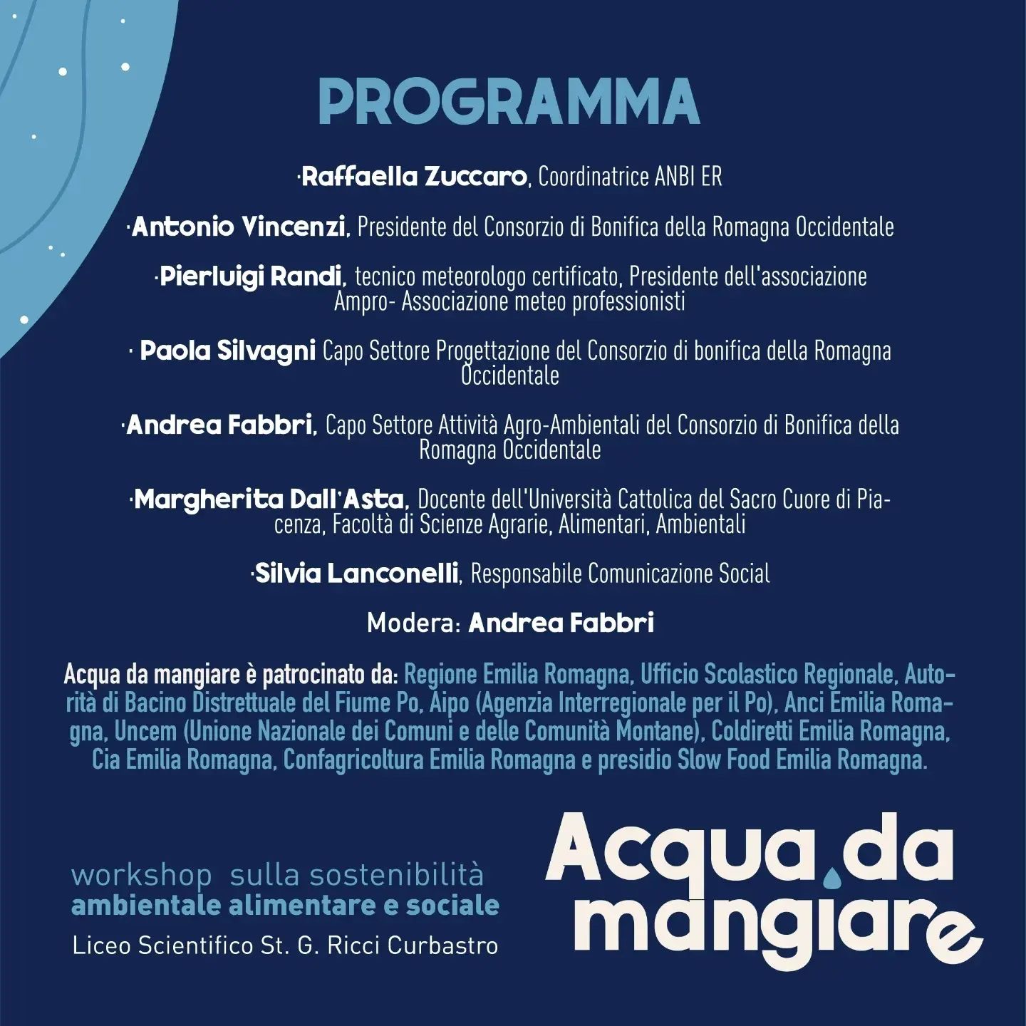 📢 Si parte con Acqua da Mangiare e Food Mood dal Consorzio di Bonifica della Romagna Occidentale insieme al Liceo Statale Ricci Curbastro di Lugo (RA).
Un #progettoscuola per parlare di #sostenibilità #alimentare #ambientale #sociale #ricerca #innovazione per affrontare i #cambiamenticlimatici e produrre #cibo di qualità grazie all' #agricoltura moderna e all' #irrigazione di precisione 💦