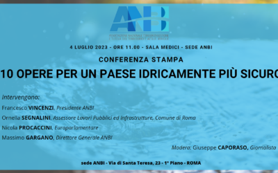 DOMANI SARANNO PRESENTATE A ROMA DIECI OPERE PER UN PAESE IDRICAMENTE PIU’ SICURO. ANCHE MINISTRO TAJANI AD ASSEMBLEA ANBI A ROMA