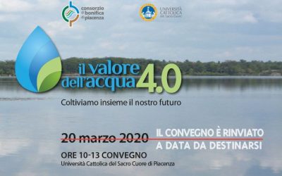 CONVEGNO “Il Valore dell’Acqua (4.0) – coltiviamo insieme il nostro futuro” E’ RINVIATO A DATA DA DESTINARSI