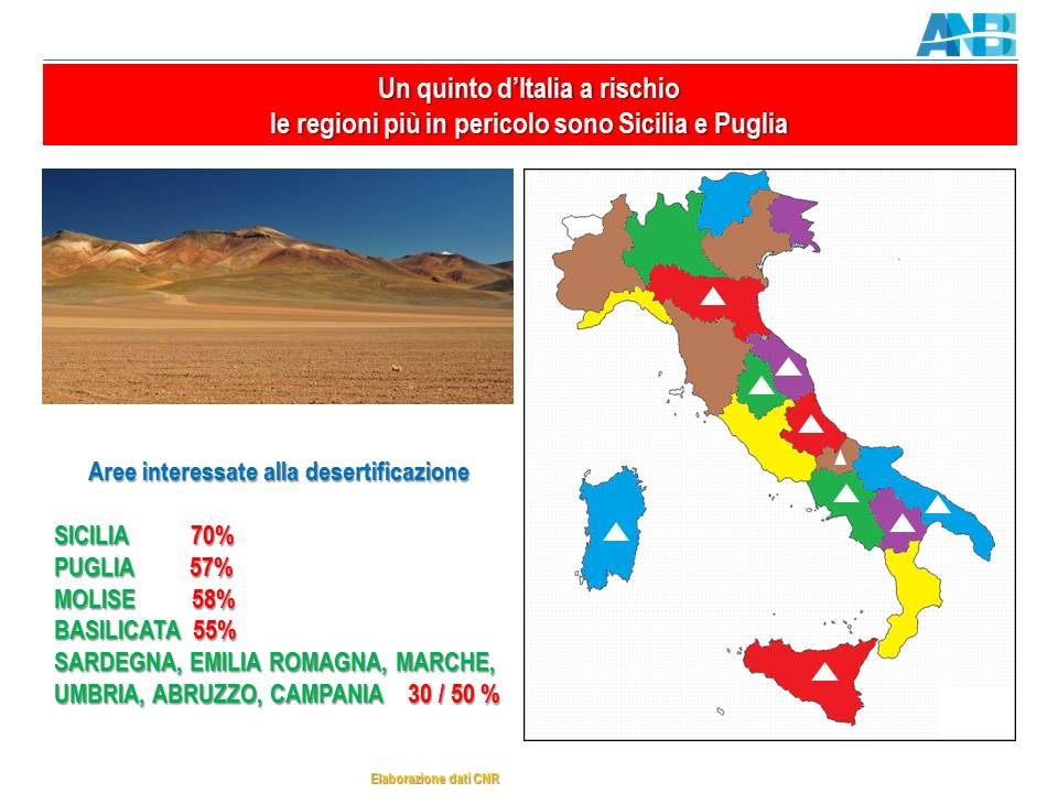 IL CNR SEGNALA IL CENTRO SUD  ITALIA  A RISCHIO DESERTIFICAZIONE: SICILIA PRIMA REGIONE. ANBI: L’IRRIGAZIONE E’ IL RIMEDIO PER CONTRASTARE L’INARIDIMENTO DEI SUOLI. UN ESEMPIO DI RESILIENZA  ARRIVA DALL’EMILIA ROMAGNA