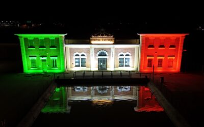 L’idrovora di Sant’Antonino a Cona si accende del tricolore