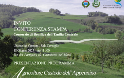 INVITO STAMPA | DOMANI, Mercoledì 18 Giugno, ore 11, Castelnovo ne’ Monti (RE): PRESENTAZIONE NUOVO PROGETTO BONIFICA EMILIA CENTRALE “AGRICOLTORE CUSTODE DELL’APPENNINO”