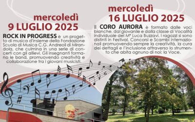 IL BURANA PROPONE DUE CONCERTI ESTIVI A MIRANDOLA nel giardino della sede consorziale di Mirandola