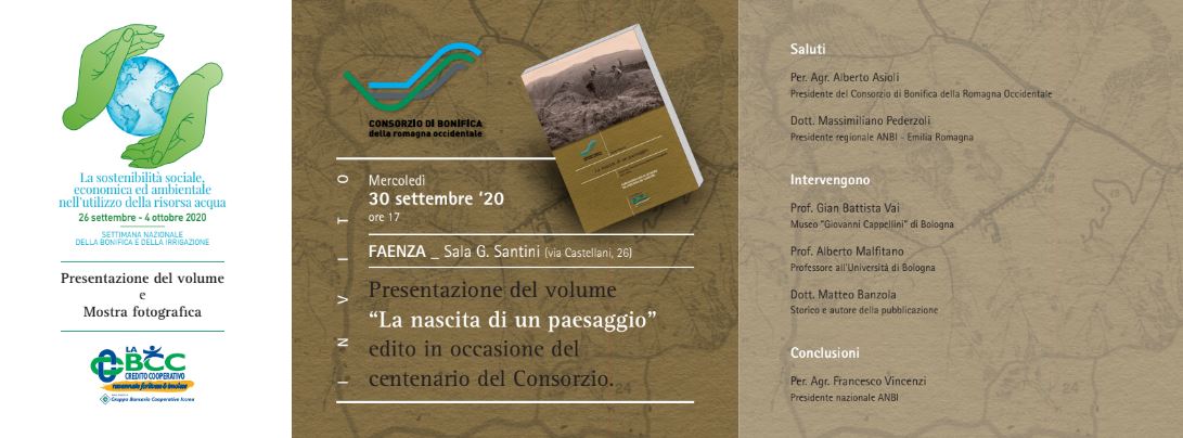 Presentazione del volume “La nascita di un paesaggio” e mostra fotografica. Mercoledì 30 settembre 2020 ore 17.00 a Faenza