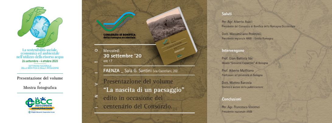 Presentazione del volume “La nascita di un paesaggio” e mostra fotografica. Mercoledì 30 settembre 2020 ore 17.00 a Faenza