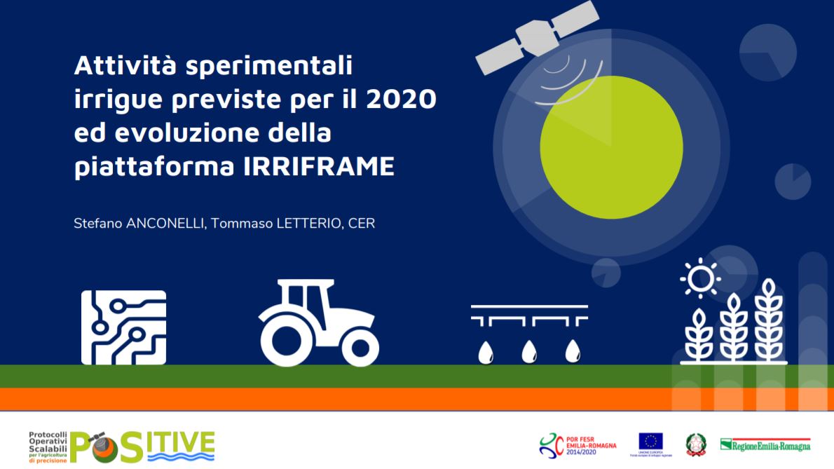 #Repost #13maggio IRRIGAZIONE DI PRECISIONE 4.0: POSITIVE VS IRRIFRAME. Irrigazione consapevole per la sfida del domani. Cos’è il progetto Positive?