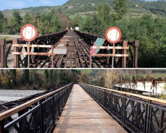 VALSAMOGGIA: rinato il ponte Bailey, una struttura totalmente rimessa a nuovo, un intervento di manutenzione straordinaria della Bonifica Renana