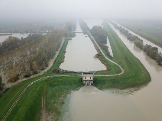 Il sistema artificiale della Renana prosegue nello smaltimento delle acque esterne esondate dai corsi d’acqua regionali.